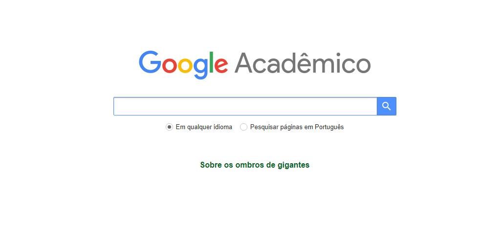 Google Acadêmico para buscar artigos científicos